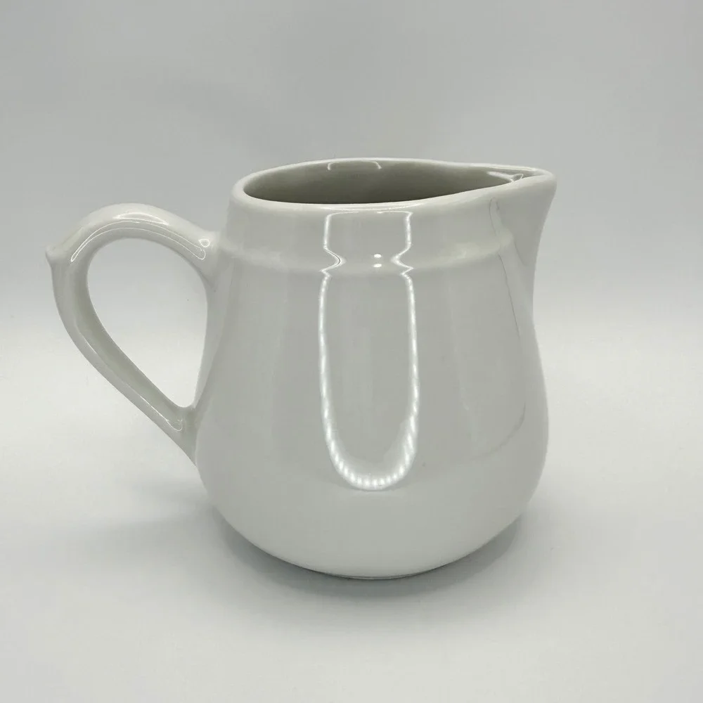 Pillivuyt France Culinaire White Porcelain Creamer‎ Pitcher French Country 8oz